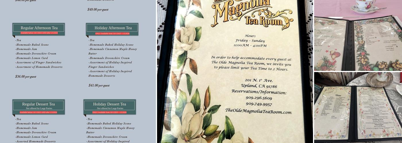 The Olde Magnolia Tea Room Menu