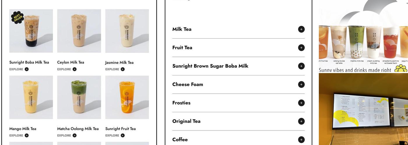 Sunright Tea Studio - Little Tokyo Menu
