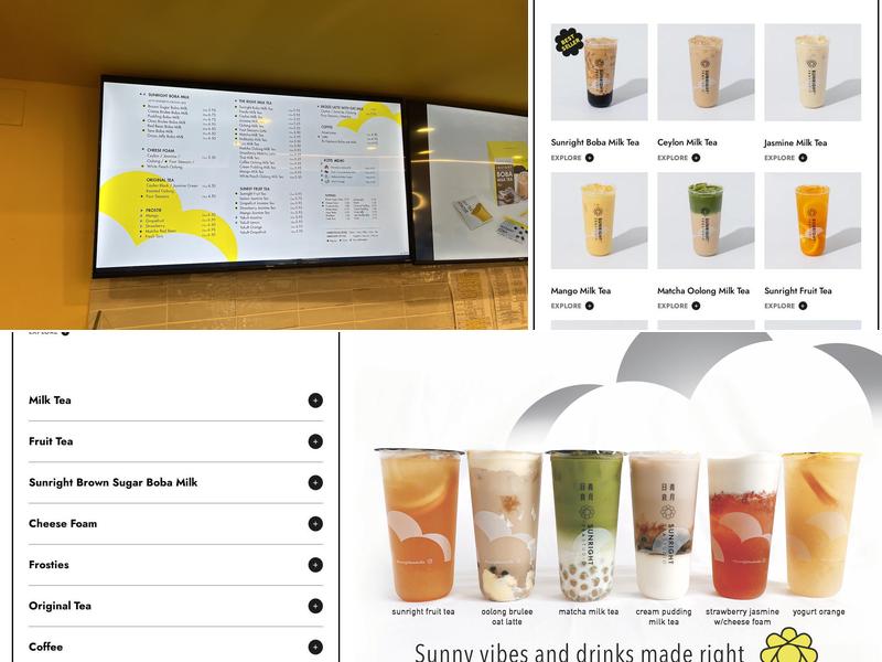 Sunright Tea Studio - Little Tokyo Menu