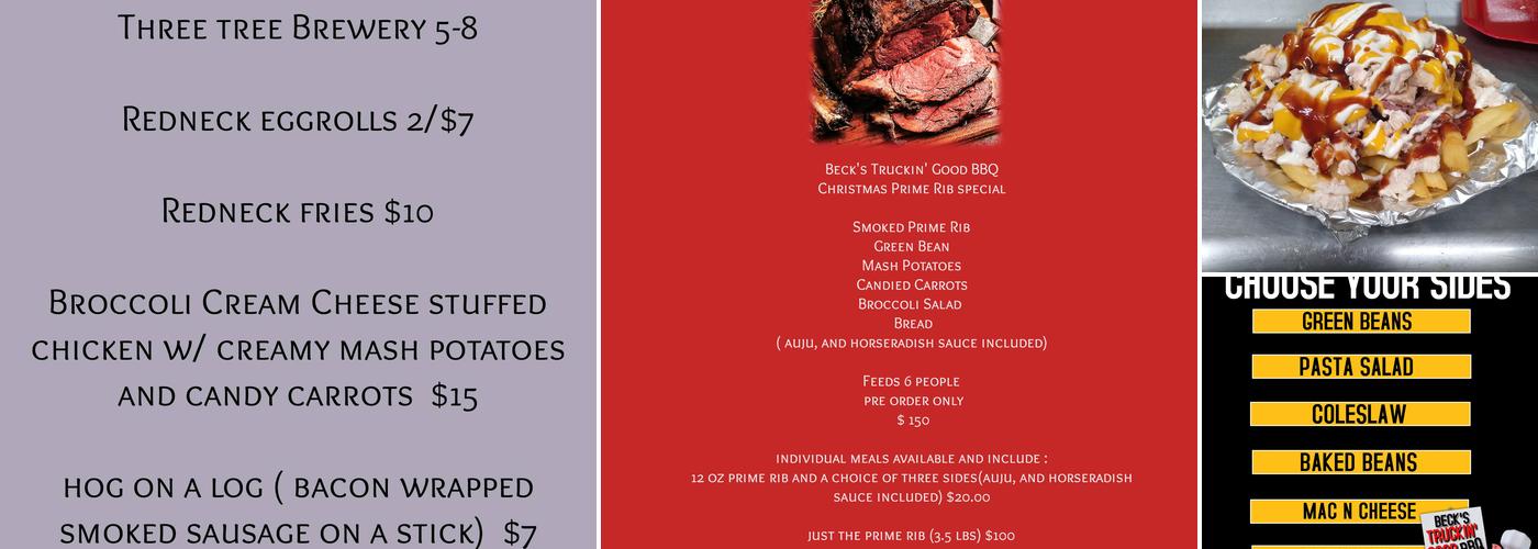 Becks Truckin' Good BBQ Menu