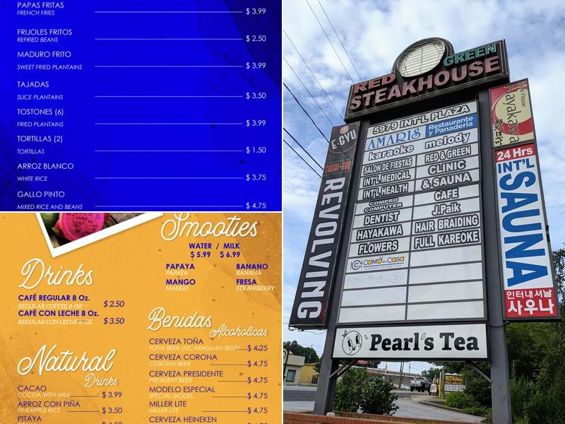 Comida Mexicana Menu