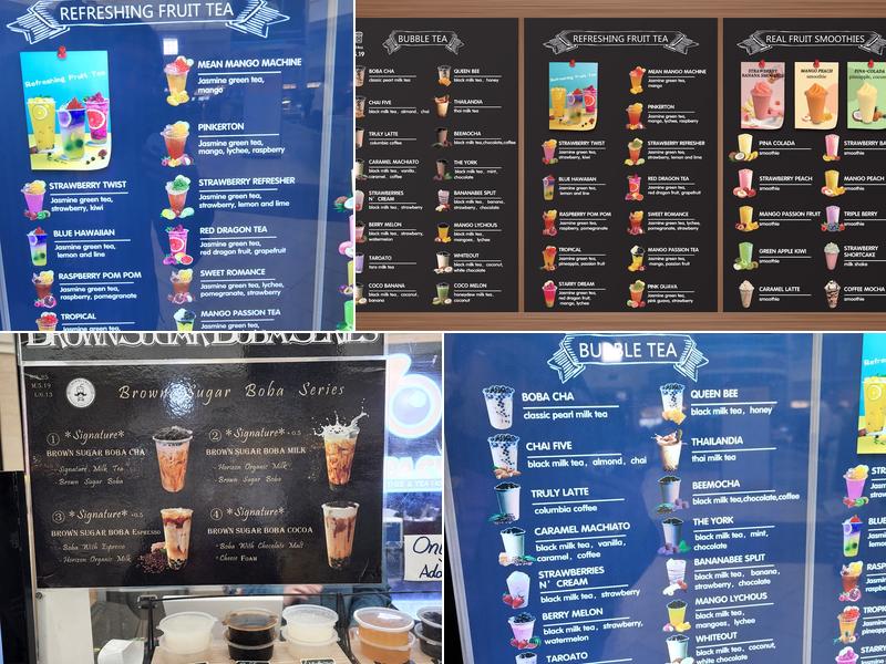 Boba Cha Bubble Tea Menu