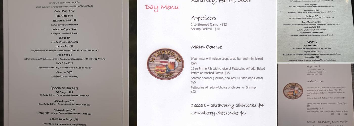 LJ Brewskis Menu