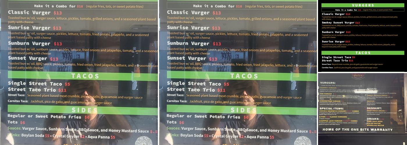 Vurger Guyz Menu
