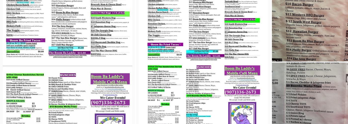 Boom Ba Laddy's Menu