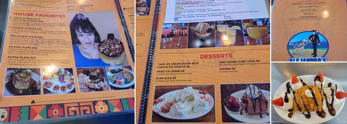 Alejandro’s Mexican Food Menu
