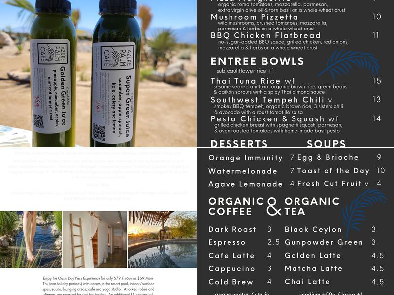 Azure Palm Café Menu