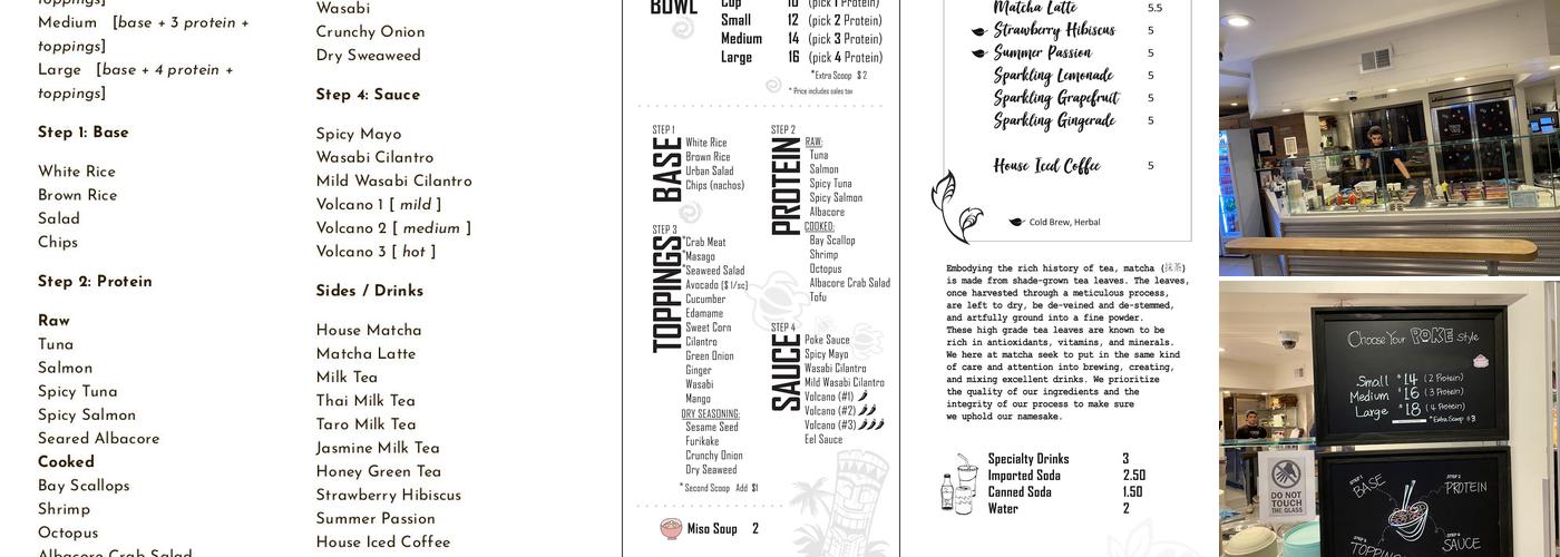 Poke Tiki - Laguna Beach Menu