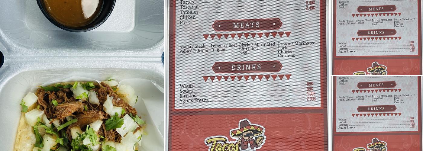 Tacos El Charro Menu