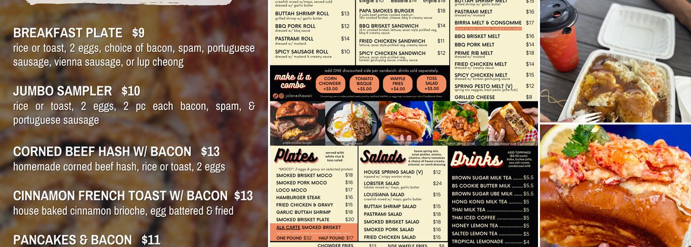 Jolene's - Airport Location Menu