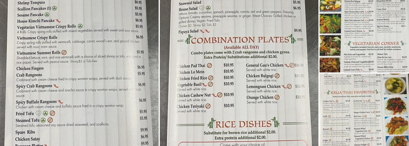 Golden Bamboo Menu