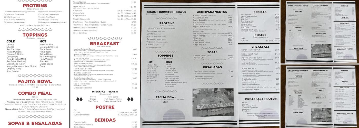 El Jefe's Taqueria - Symphony Menu