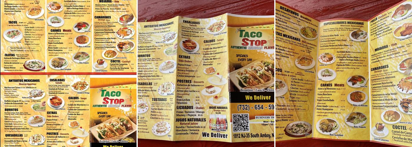 Taco Stop Menu