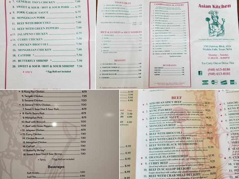 Asian Kitchen Menu