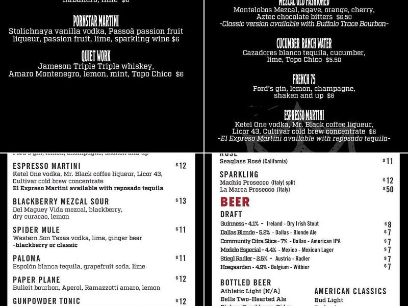 Spider Murphy’s Pub Menu