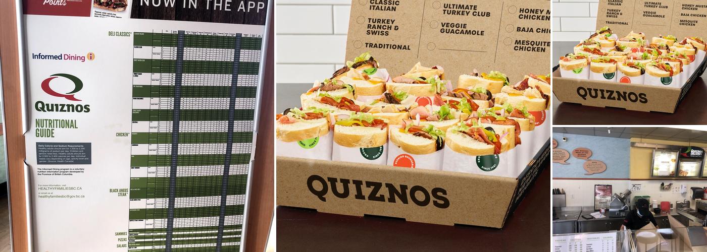 Quiznos Menu