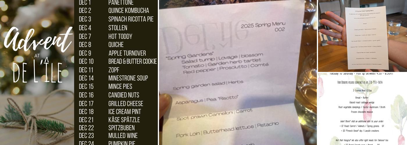 De L'île Restaurant Menu