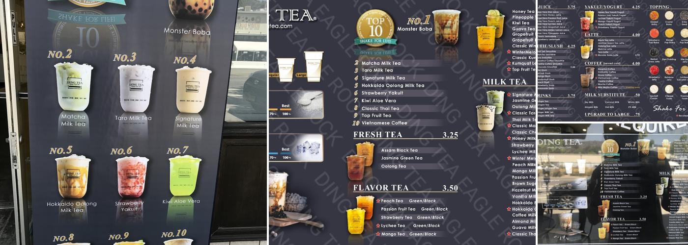 Ding Tea Eagle Rock Menu