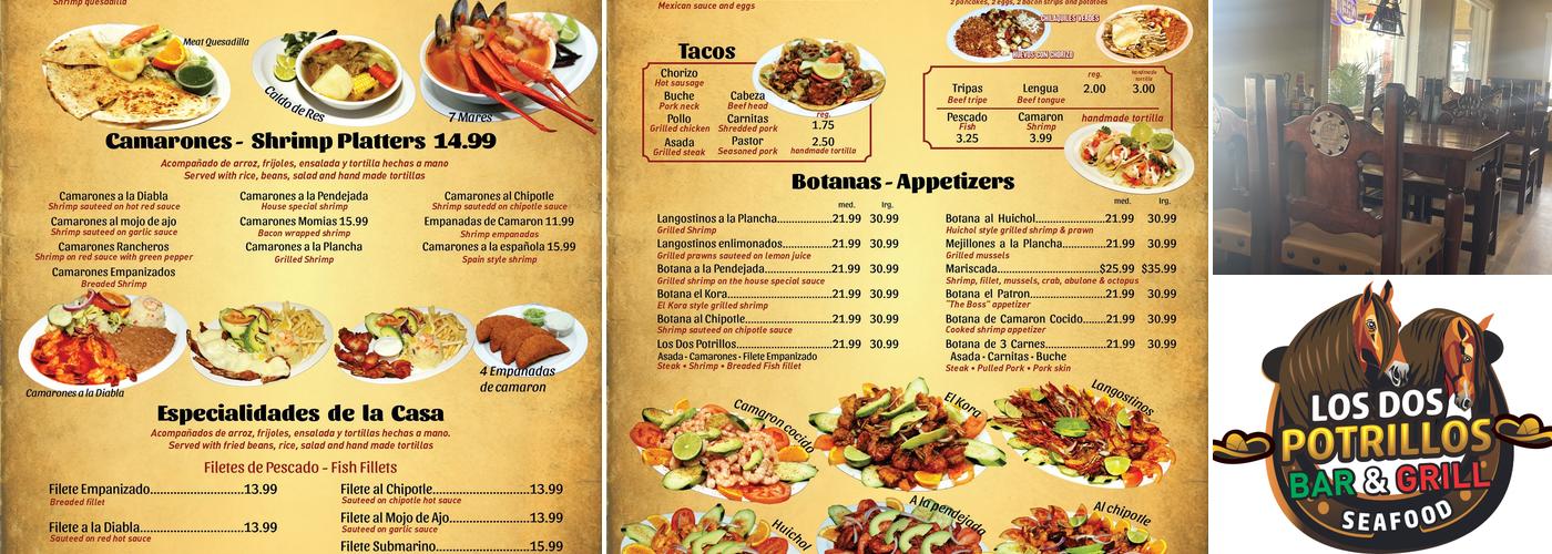 LOS DOS POTRILLOS BAR AND GRILL Menu