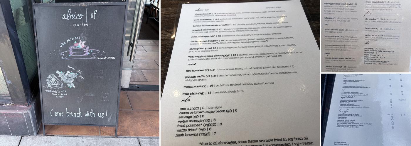 Alnico Menu