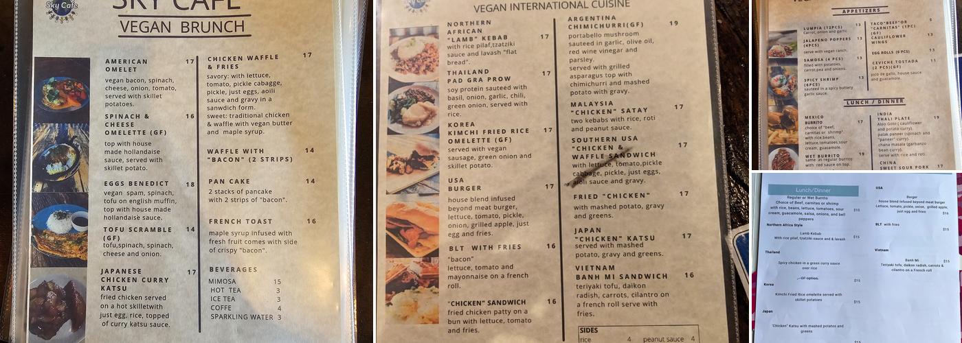Sky Cafe Menu