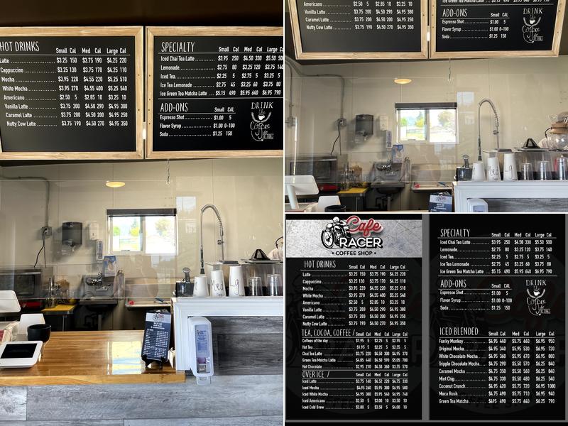 Cafe Racer Coffee Shop Menu