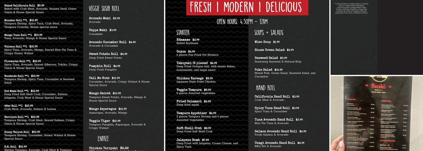MJ Sushi Menu