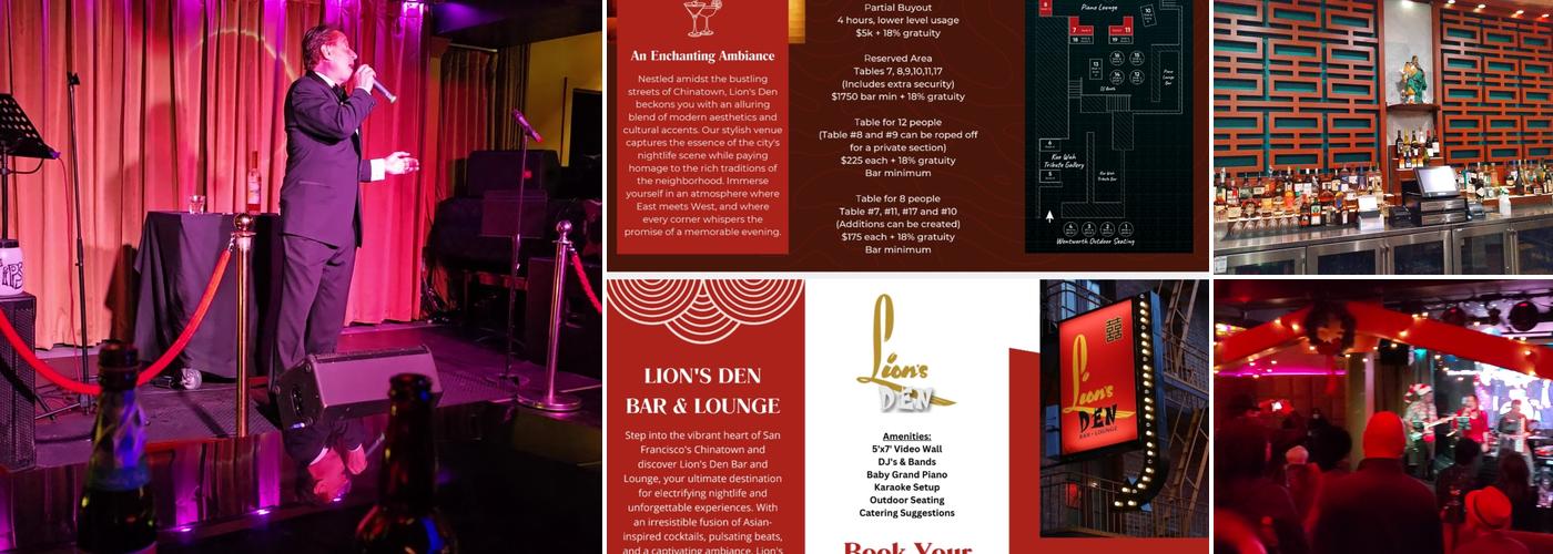 Lion's Den Lounge and Bar Menu