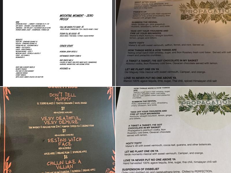 Propagation Menu