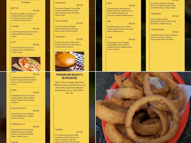 Hidden Spot Emeryville Menu