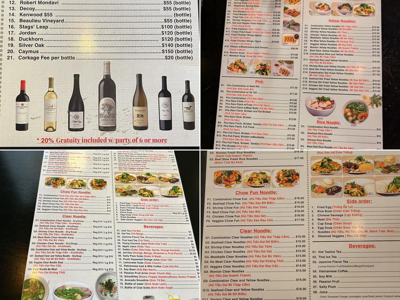 KV Noodle Menu