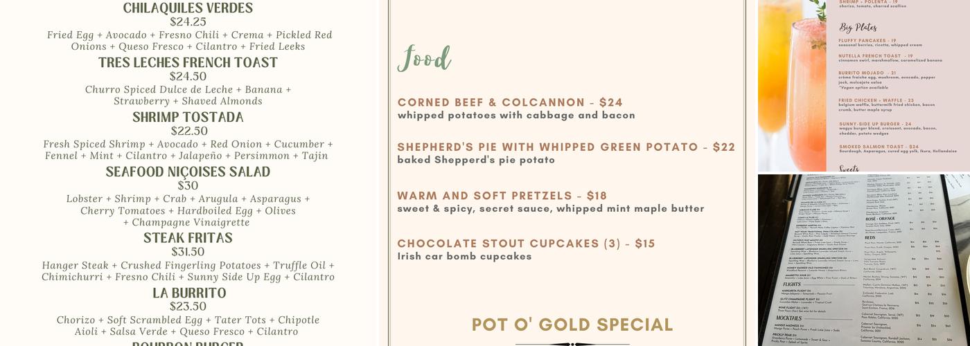 FIVE on the Hill Menu