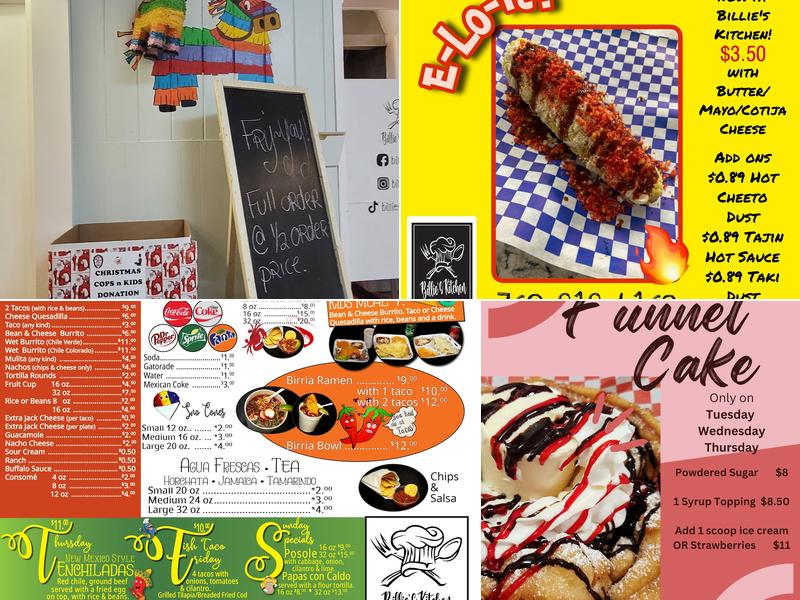Billie's Kitchen Menu