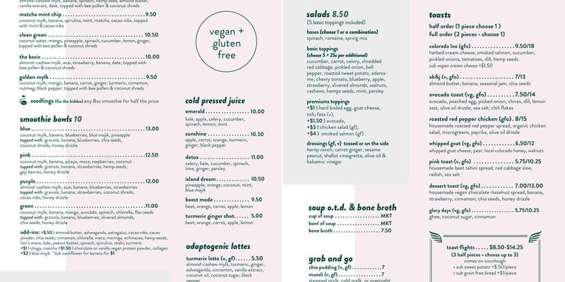 The Green Collective Eatery Menu