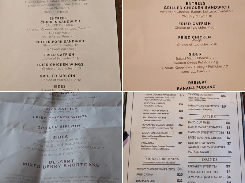 Kin Southern Table + Bar Menu