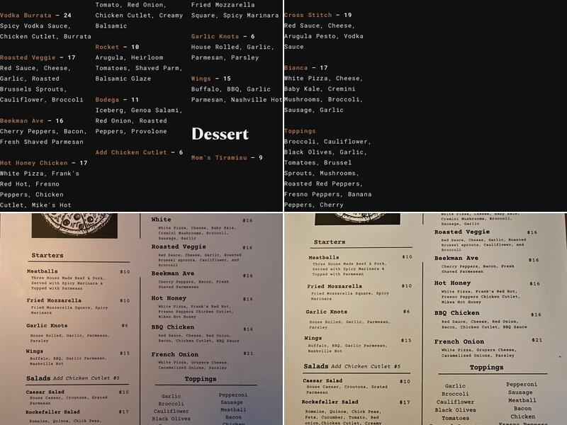 Beekman Ale House Menu