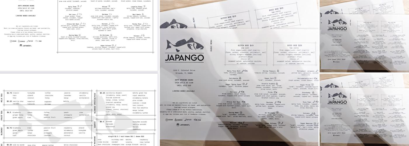 Japango Menu