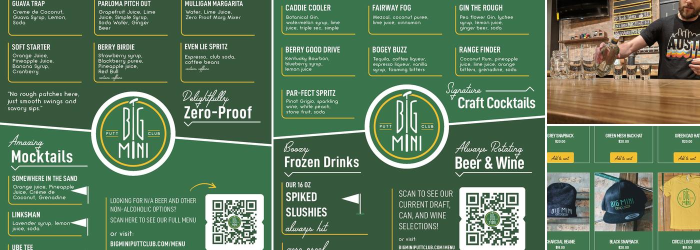 Big Mini Putt Club Menu