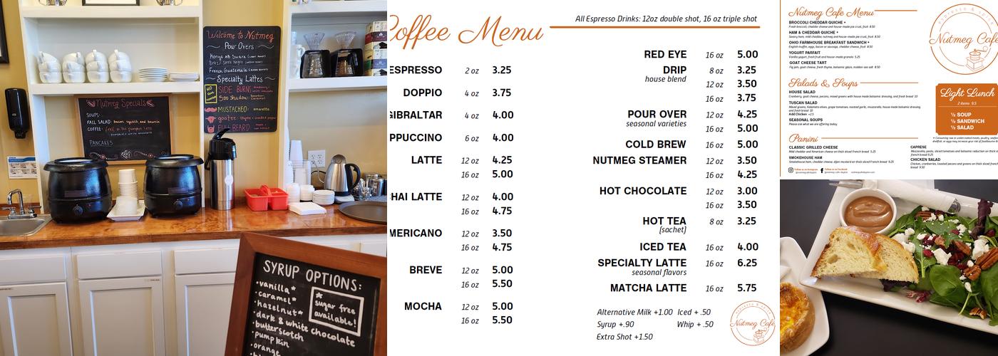 Nutmeg Cafe, LLC Menu
