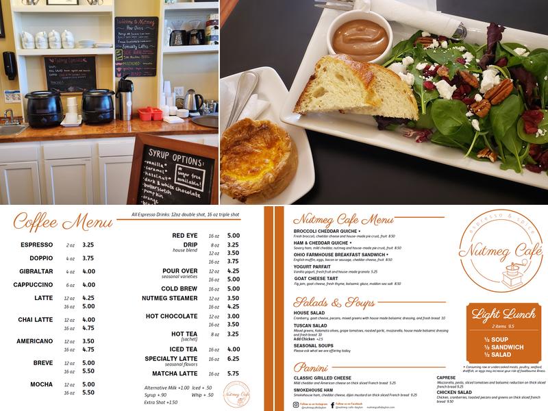 Nutmeg Cafe, LLC Menu