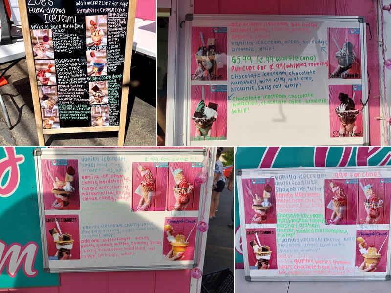 Zoe's Ice-Cream Menu