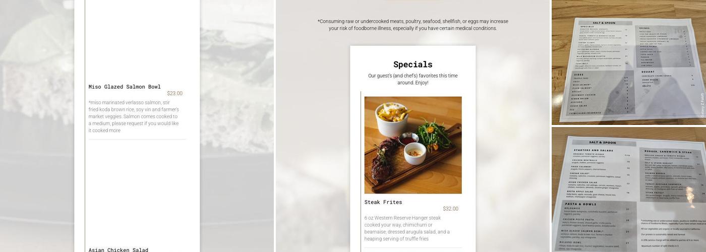 Salt & Spoon Menu