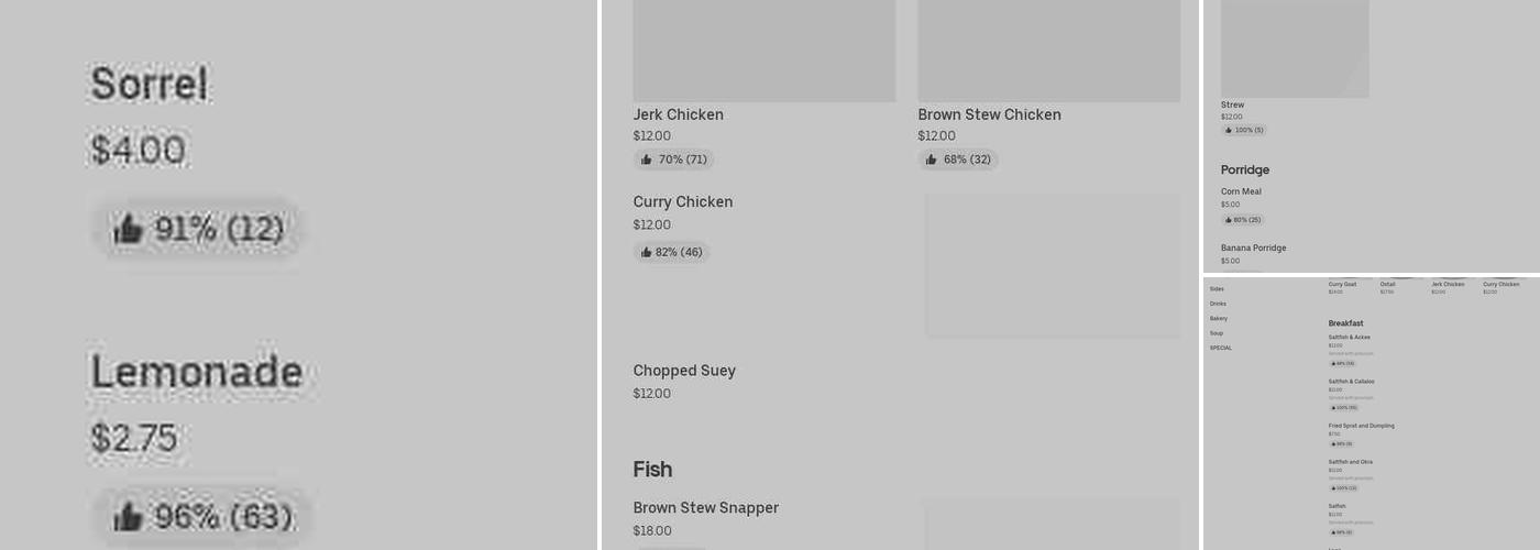 Unique J Kitchen and Bakery Menu