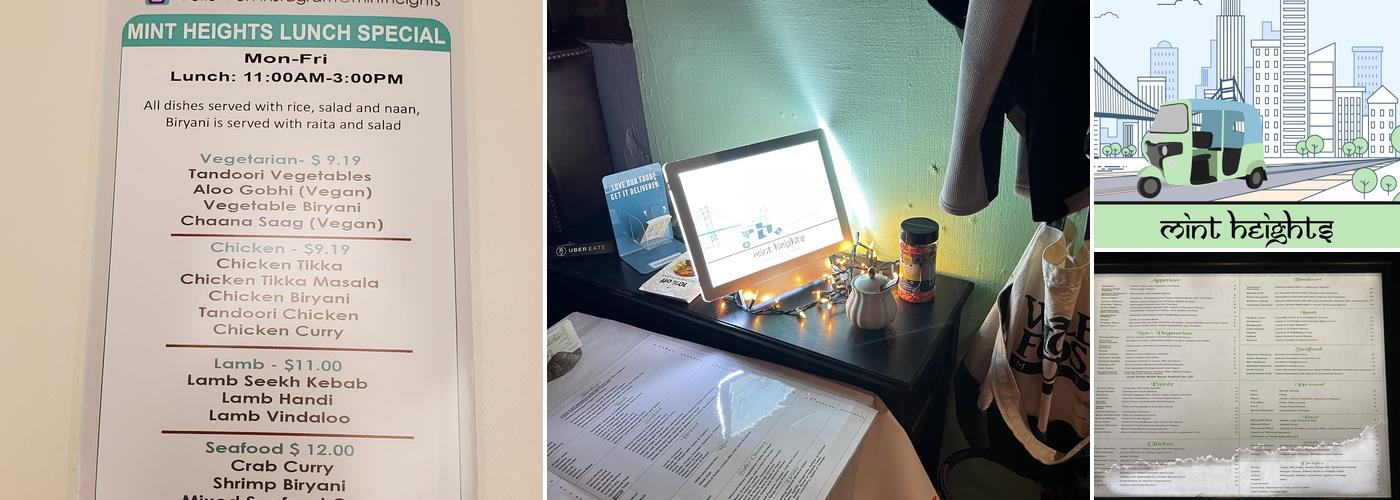 Mint Heights Menu