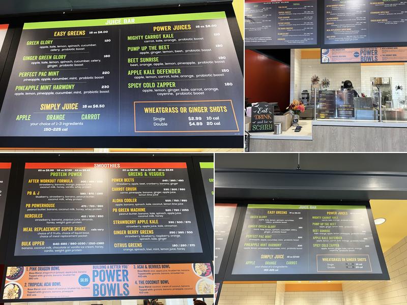 Smoothie Factory Menu