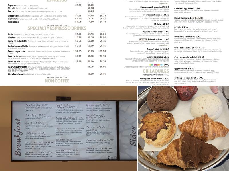 Pan & Coffee Menu