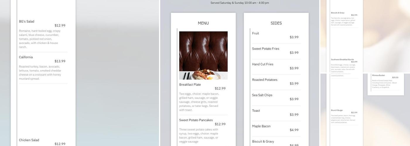 Ebb & Flow Menu
