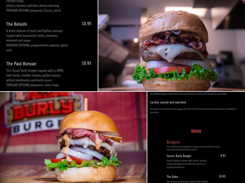 Burly Burger Menu
