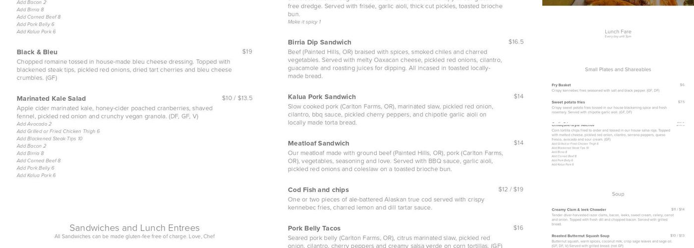 Pub 70 Menu