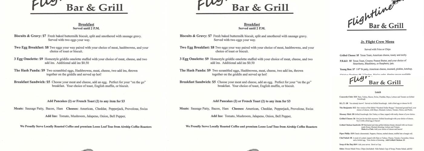 Flightline Bar & Grill Menu